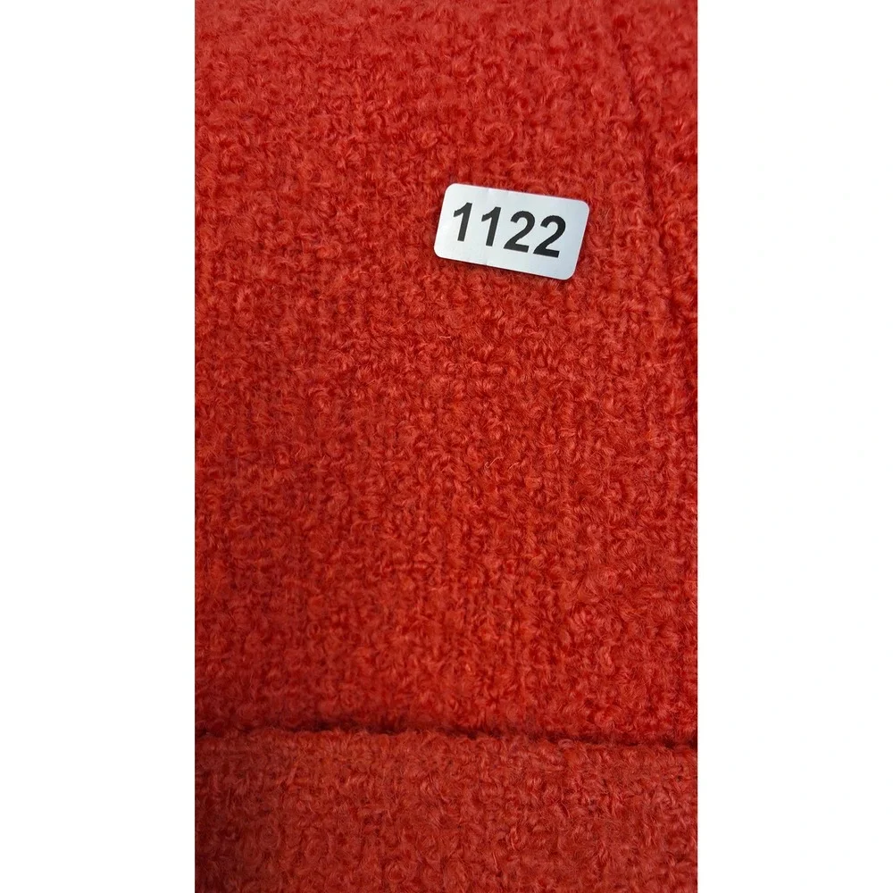Vintage Forstmann Skirt Womens 100% Wool Boucle A-Line Rust Orange With Belt
